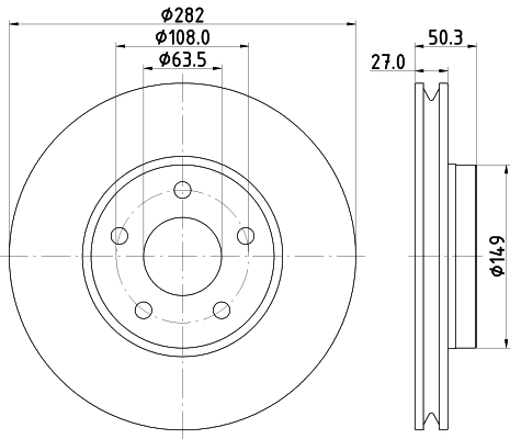 8DD355132021 HELLA Диск тормозной передний