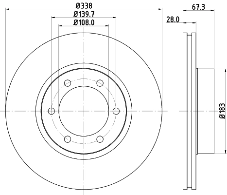 8DD355111861 HELLA Диск тормозной передний