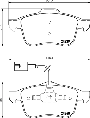 8DB355006901 HELLA Колодки передние