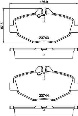 8DB355018731 HELLA Колодки передние