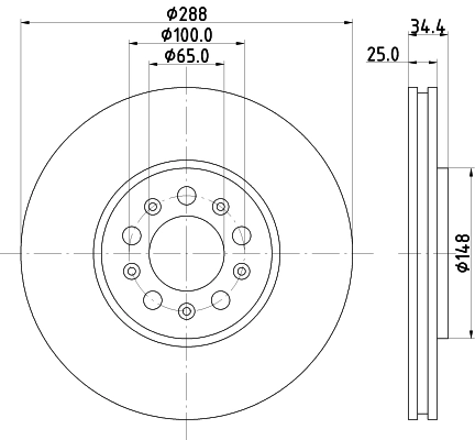 8DD355107611 HELLA Диск тормозной передний