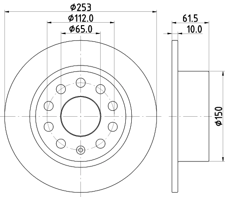 8DD355132281 HELLA Дисковый тормоз