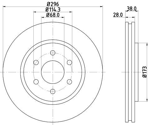 8DD355129561 HELLA Диск тормозной передний