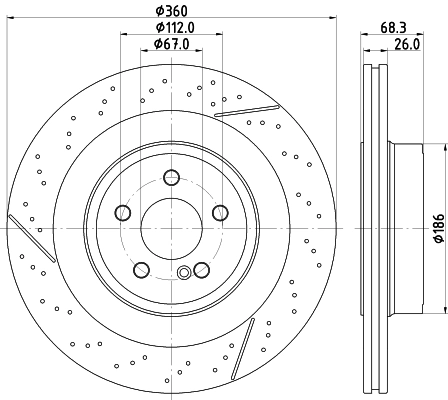 8DD355126871 HELLA Дисковый тормоз