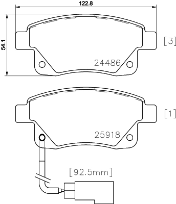 8DB355012781 HELLA Колодки тормозные дисковые комплект