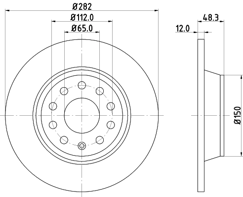 8DD355112141 HELLA Дисковый тормоз