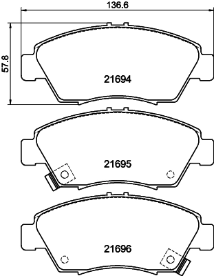 8DB355016461 HELLA Колодки передние