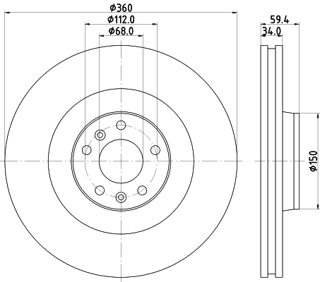 8DD355128091 HELLA Диск тормозной передний