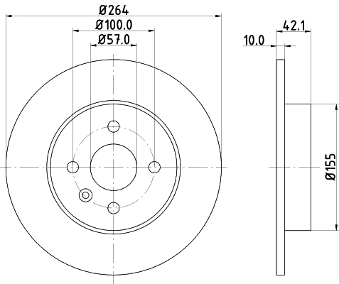 Задний дисковый тормоз HELLA 8DD355110271