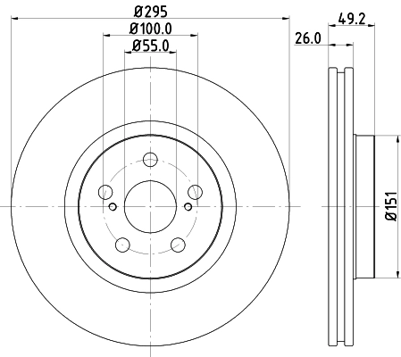 8DD355111651 HELLA Диск тормозной передний