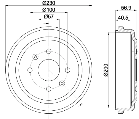 8DT355300961 HELLA Тормозной барабан