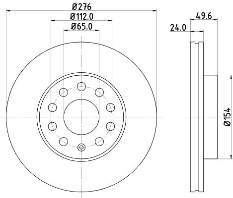 8DD355122721 HELLA Диск тормозной передний