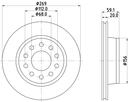 8DD355103851 HELLA Дисковый тормоз