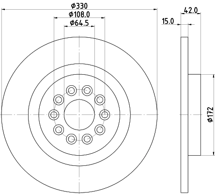 8DD355116711 HELLA Диск тормозной передний