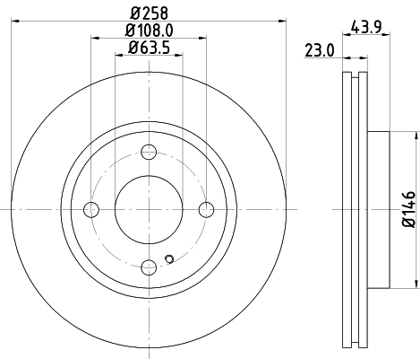 8DD355128911 HELLA Диск тормозной передний