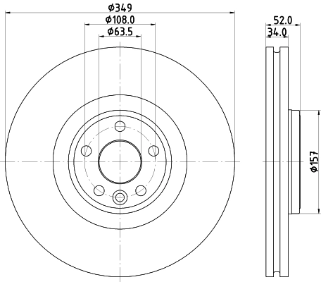 8DD355131961 HELLA Диск тормозной передний