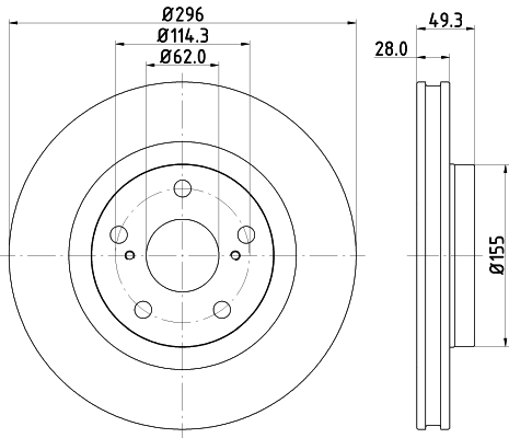 Купить 8DD355118561 HELLA Ротор тормозной