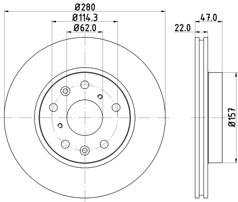 8DD355113631 HELLA Диск тормозной передний