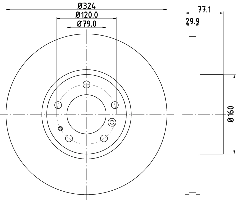 8DD355127101 HELLA Диск тормозной передний