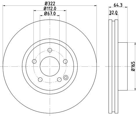 8DD355129521 HELLA Диск тормозной передний