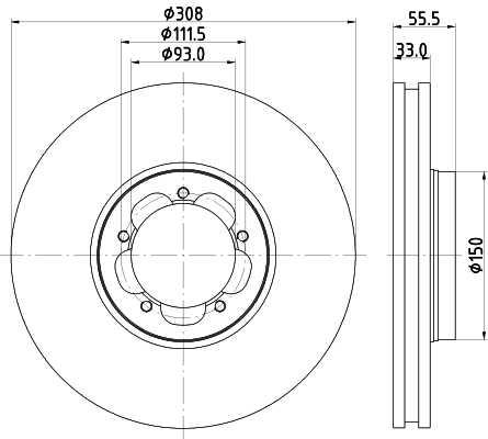 8DD355123131 HELLA Диск тормозной передний