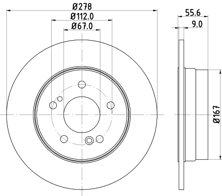 8DD355101011 HELLA Дисковый тормоз