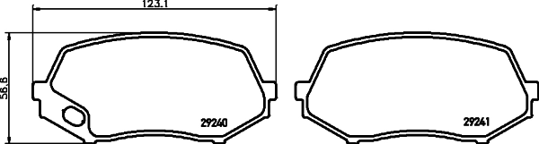 Передние тормозные колодки MK529908 Mitsubishi