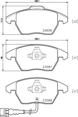 8DB355023161 HELLA Колодки передние