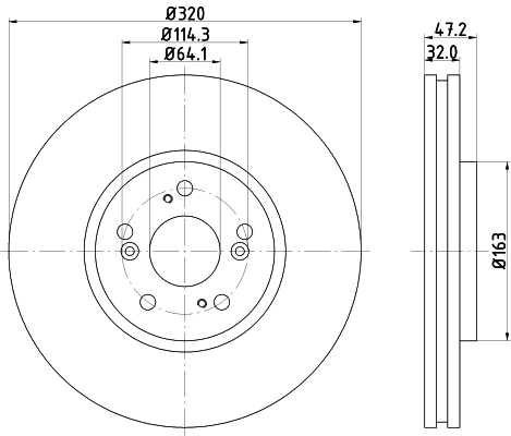 8DD355116091 HELLA Диск тормозной передний