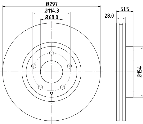 8DD355119581 HELLA Диск тормозной передний