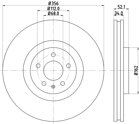 8DD355129371 HELLA Диск тормозной передний