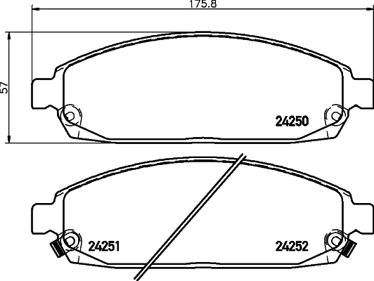 8DB355012101 HELLA Колодки передние