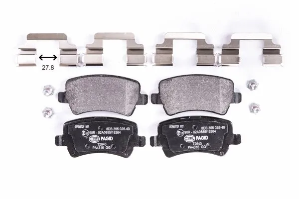 Задние дисковые колодки HELLA 8DB355025401