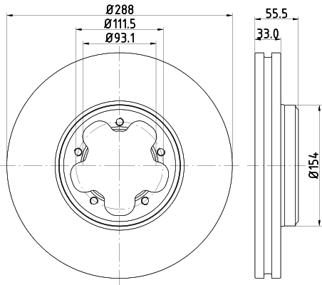 8DD355120111 HELLA Диск тормозной передний