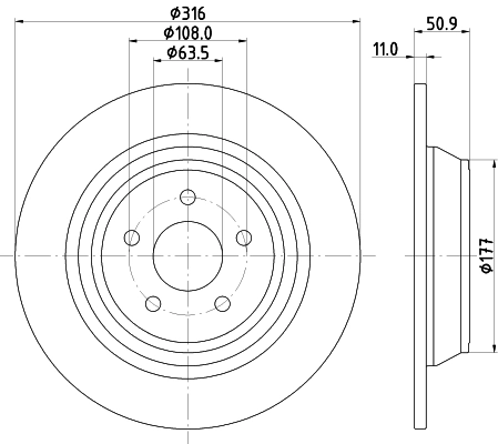 8DD355126581 HELLA Дисковый тормоз