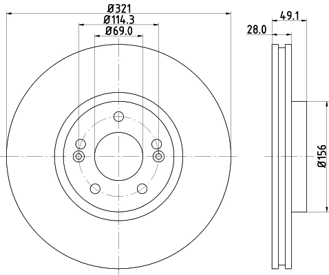 8DD355118161 HELLA Диск тормозной передний