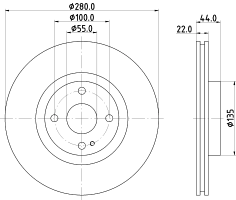 8DD355131921 HELLA Диск тормозной передний