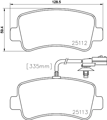 8DB355015301 HELLA Колодки тормозные дисковые комплект