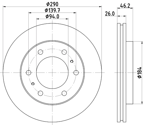 8DD355118631 HELLA Диск тормозной передний