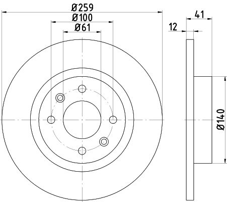 8DD355115271 HELLA Диск тормозной передний