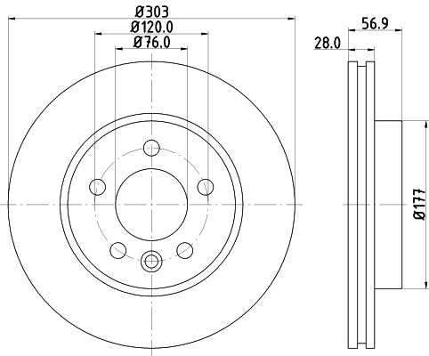 8DD355129211 HELLA Диск тормозной передний