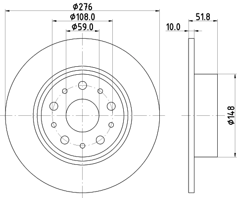 8DD355106381 HELLA Дисковый тормоз