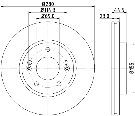 8DD355118371 HELLA Диск тормозной передний