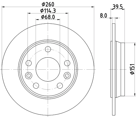 Купить 8DD355133761 HELLA Диск тормозной задний