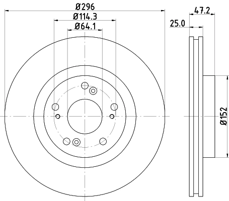 8DD355116101 HELLA Диск тормозной передний
