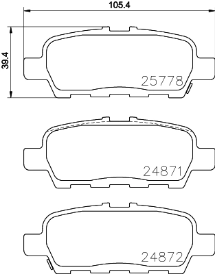 8DB355020401 HELLA Колодки тормозные дисковые комплект