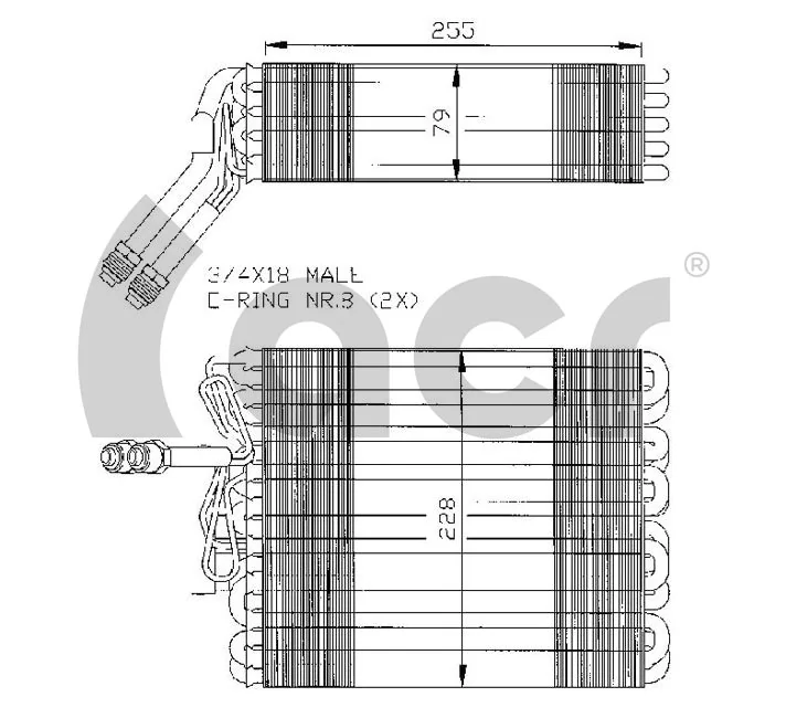 Vaporizador de aparelho de ar condicionado Volkswagen Golf 1 17