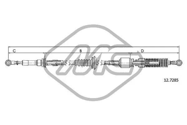Cable de accionamiento, caja de cambios (selección de marcha) 80739 Metalcaucho