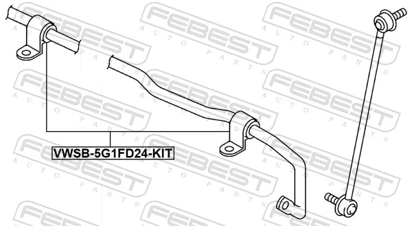 VWSB5G1FD24KIT Febest Ремкомплект переднего стабилизатора