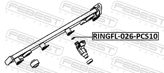 RINGFL026PCS10 Febest Кольцо форсунки инжектора посадочное